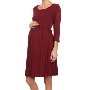 Maternity Empire Waist Dress - Long Sleeve